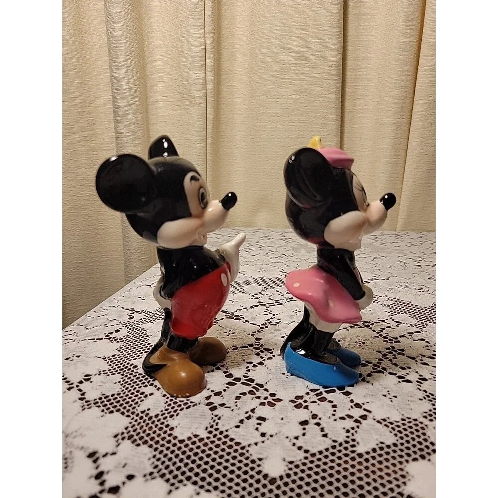 Vintage Disney Japan Mickey & Minnie Ceramic Figurines~6 Inch